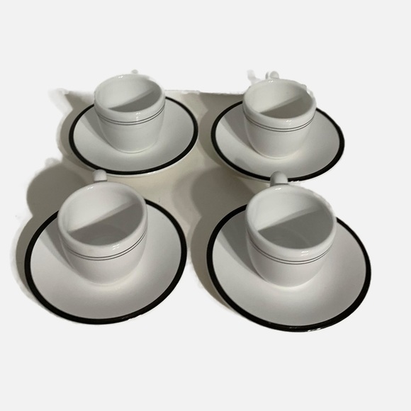 Emeril W. C. Designs Earthenware Utensils Espresso with Saucers ☕️ Set of Four - Picture 8 of 13
